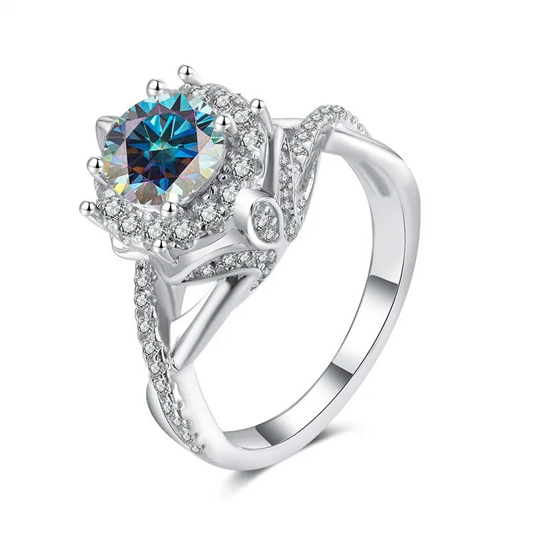 Nabest Women's GRA Certified VVS Colors Moissanite 925 Sterling Silver Engagement Bride Ring Fine Jewelry Manufacturing