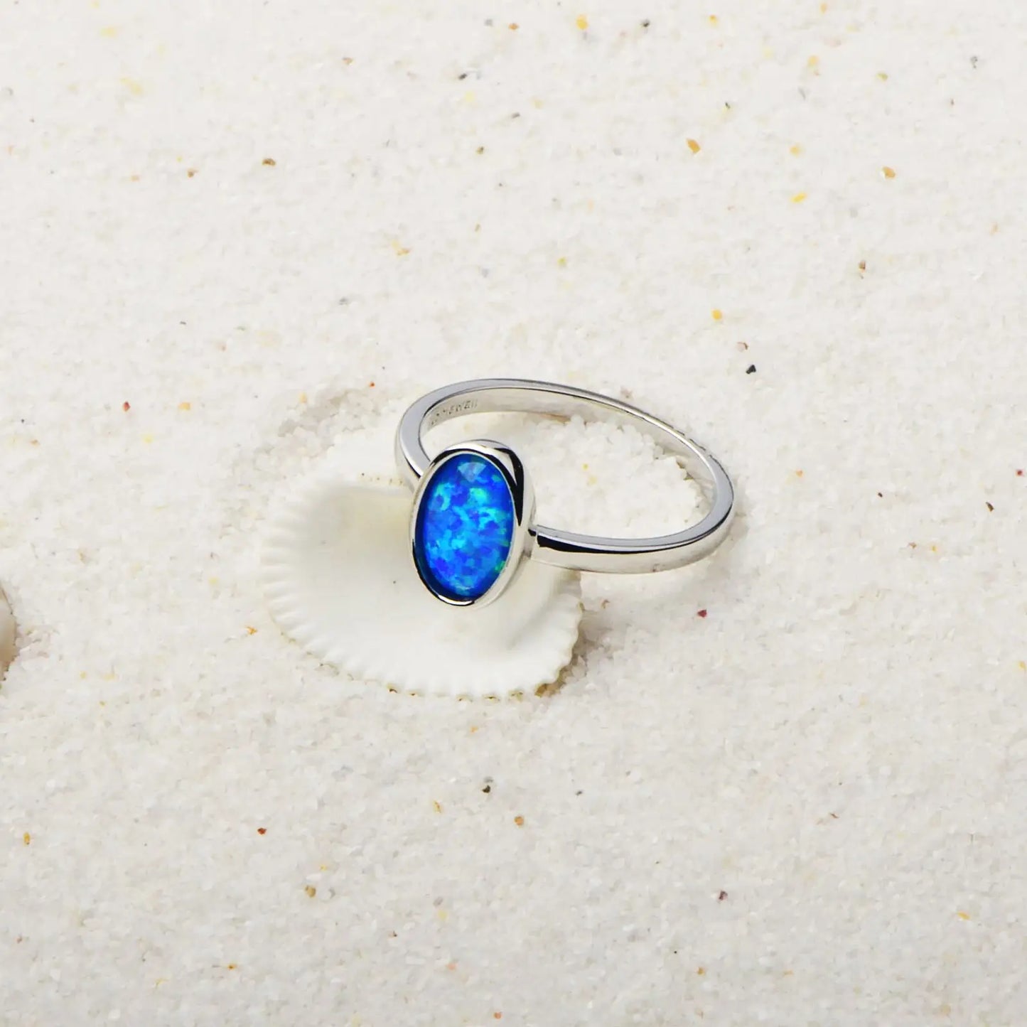 Flower-Shaped Ellipse Ring | Iridescent Gem Inlay Band | Modern Silver/Gold Plated Women's Trendy Fashion Jewelry