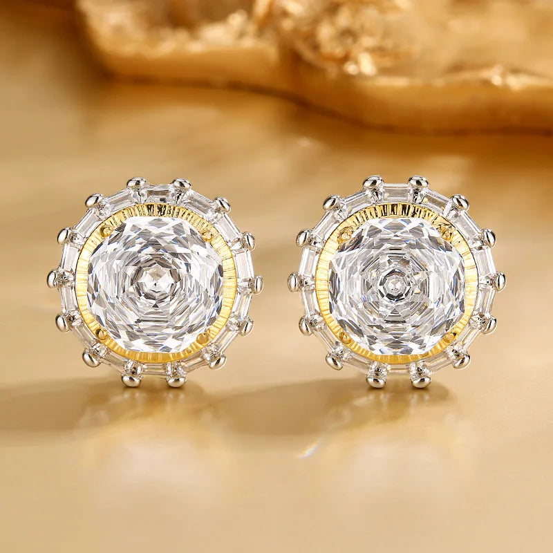 Gemfiori Fashionable Temperament Light Luxury Full of Exquisite Zirconium Elements Earrings Necklaces Rings Set of Accessories