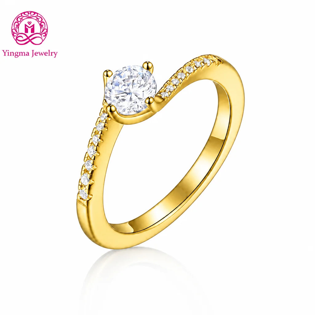 Gioiellieri Radiant Lab Grown Diamond Ring 0.5ct D VVS1Round Brilliant Cut 9K 14K 18K White/Yellow/Rose Gold PT950 Ladies Fashion Jewelry