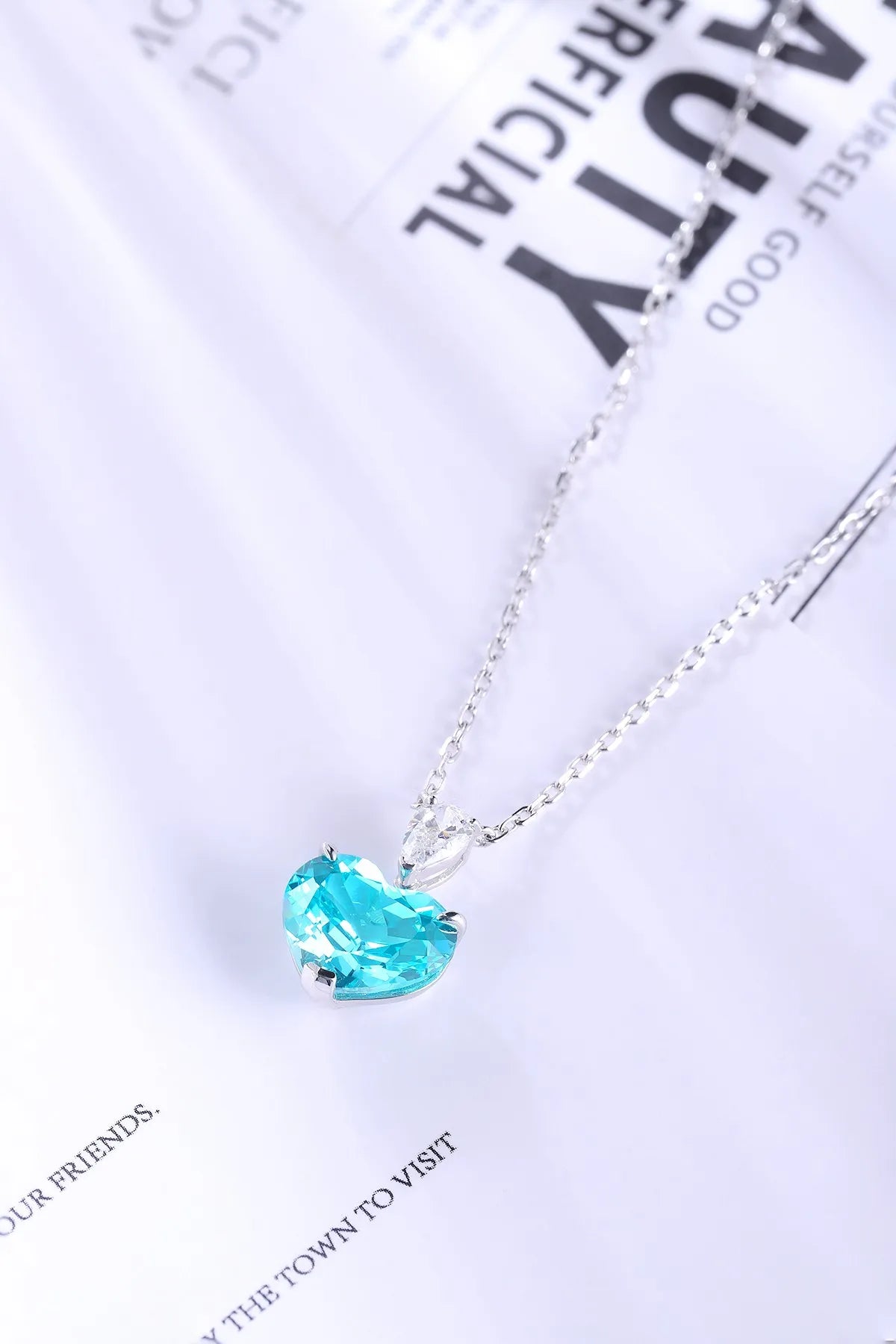 Gemfiori Anster 925 Sterling Silver High-quality Cultivated Paraiba Necklace - Suitable for Parties or As a Gift