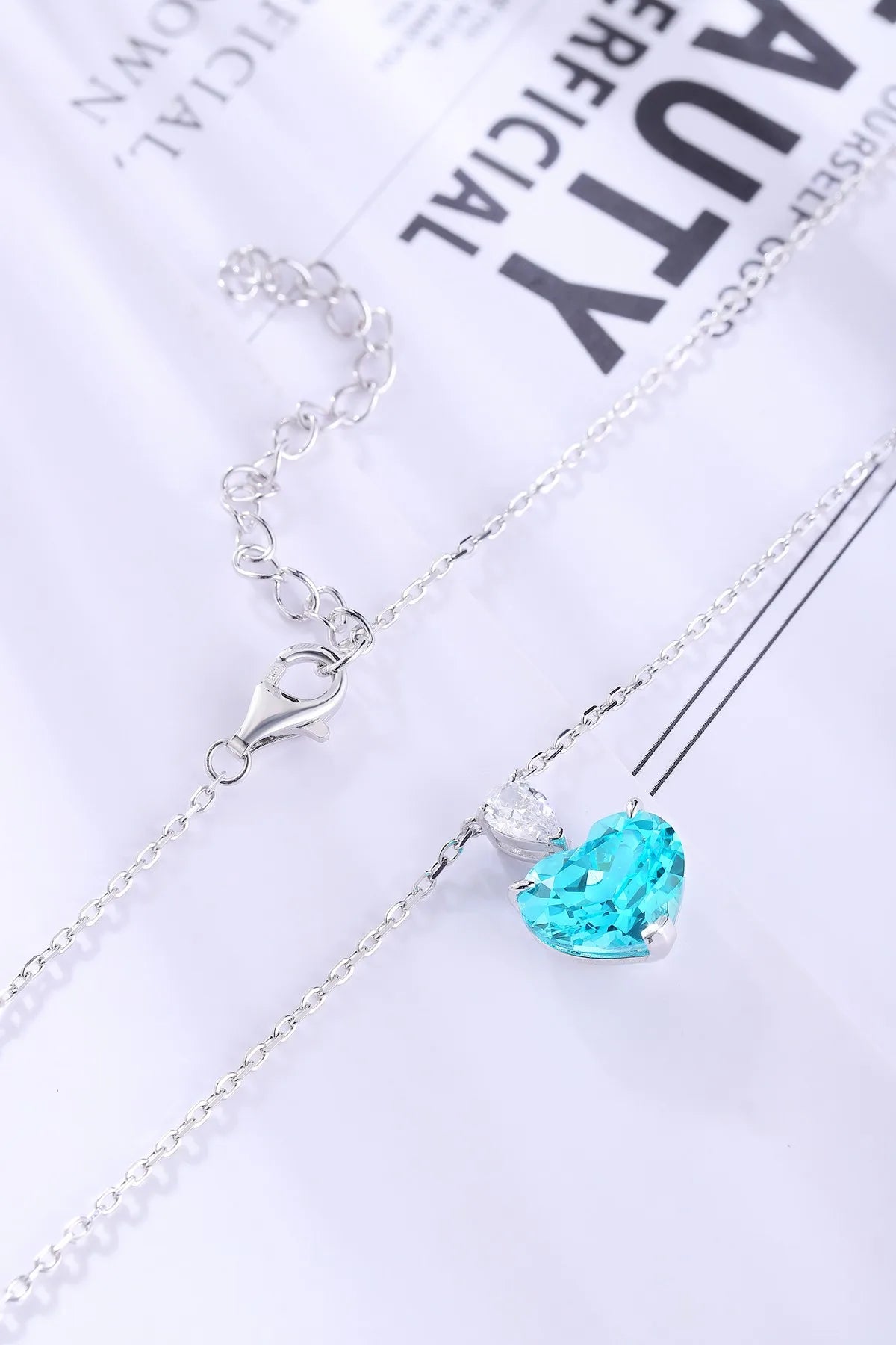 Gemfiori Anster 925 Sterling Silver High-quality Cultivated Paraiba Necklace - Suitable for Parties or As a Gift