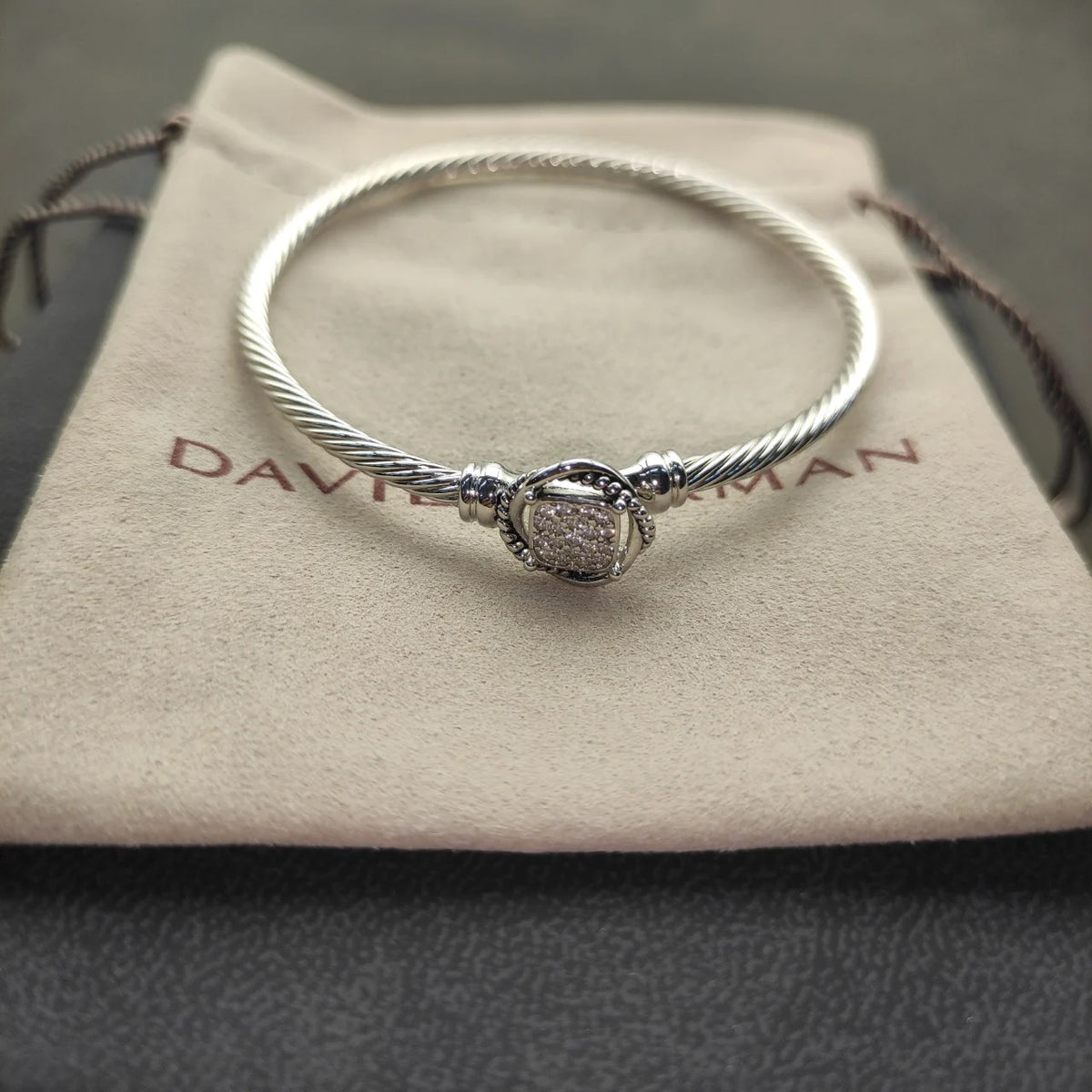 FASHIONISTA DY High-Quality Silver-Plated 3mm Square-Cut Diamond Bracelet, Colored Diamond Bracelet, Jewelry