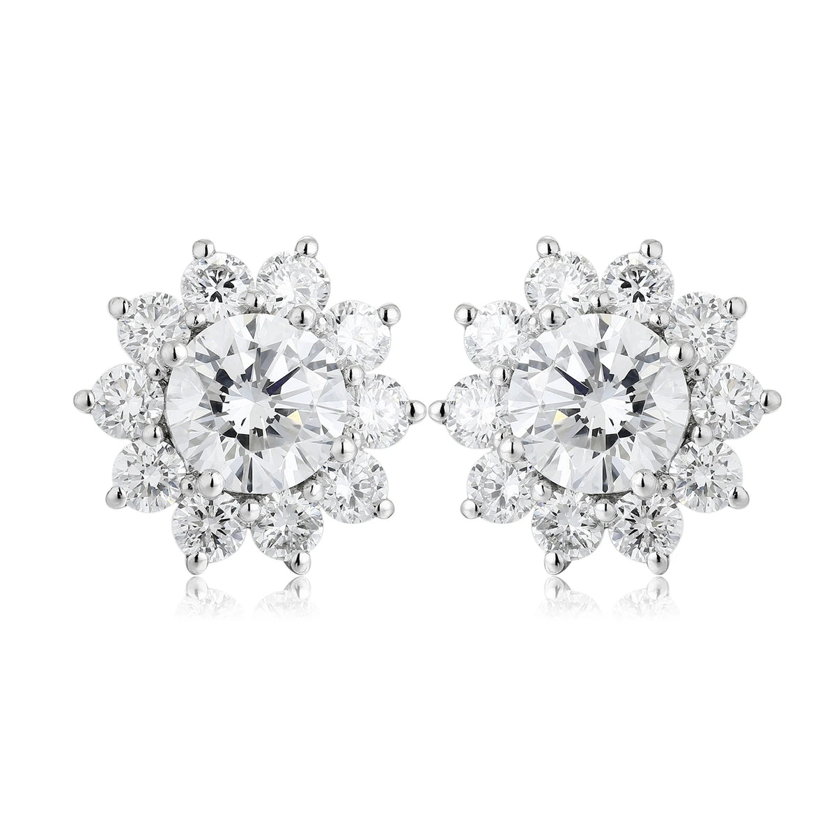 Gemfiori Igi Gia Certified HPHT CVD Lab Grown Made Created Diamond 14k 18k Solid Gold 4 Prong Earrings Stud Lab Grown Studs 1 2 3 Carat