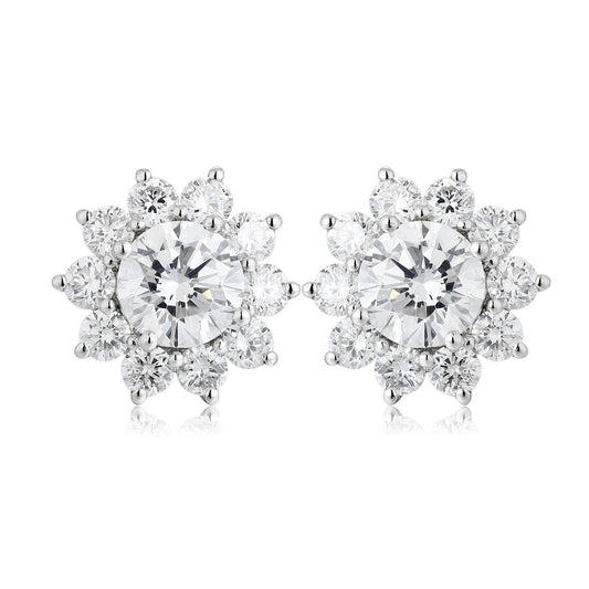 Gemfiori Igi Gia Certified HPHT CVD Lab Grown Made Created Diamond 14k 18k Solid Gold 4 Prong Earrings Stud Lab Grown Studs 1 2 3 Carat