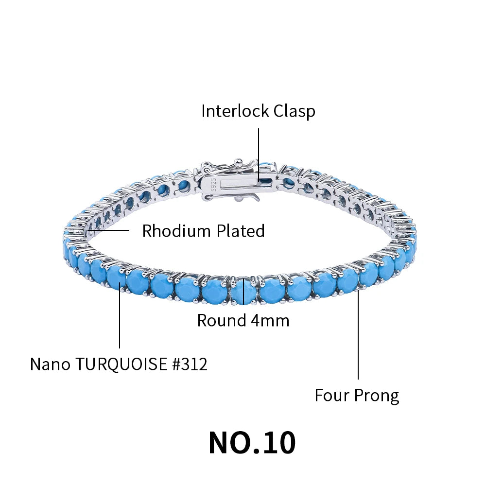 Wholesale Custom Women's Designer Gemstone Luxury 925  Silver Lab Grown Diamond Moissanite Cubic Zirconia Tennis Bracelet