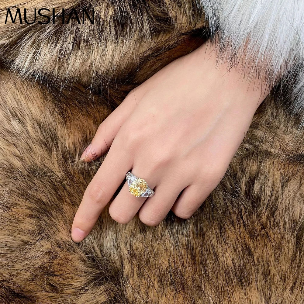 MUSHAN Jewelry Factory Oval 9*11 Imitation Gemstone Ring 925 Silver Simple and Versatile Ring