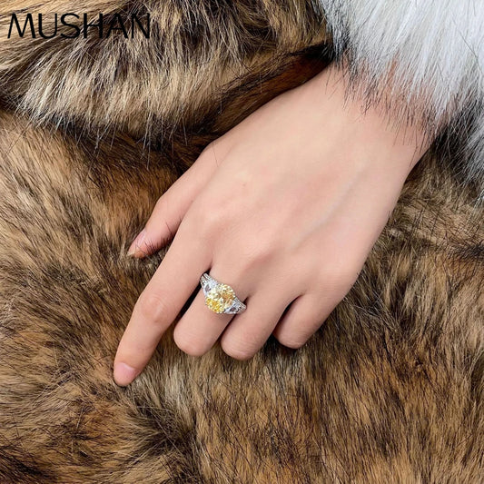 MUSHAN Jewelry Factory Oval 9*11 Imitation Gemstone Ring 925 Silver Simple and Versatile Ring