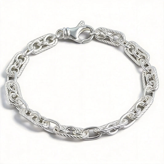 Factory Wholesale 925 Sterling Silver 6mm Hip-Hop Cross Chains Fashion Chain Link Bracelets for Men Women Gift Party