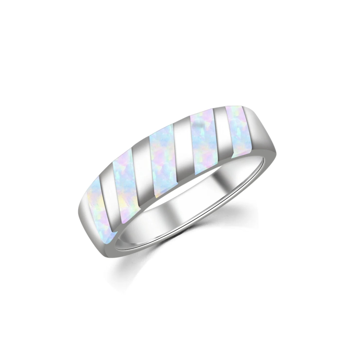 Iridescent Gem Stainless Steel Band | Dainty Daily Wear Jewelry for Women Trendy Style
