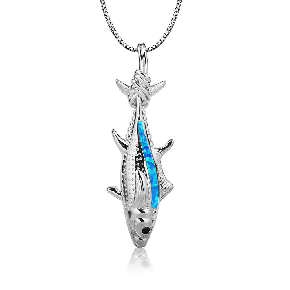 Animal Silver Plated Copper Alloy Opal Lariat Necklace for Women Aobao
