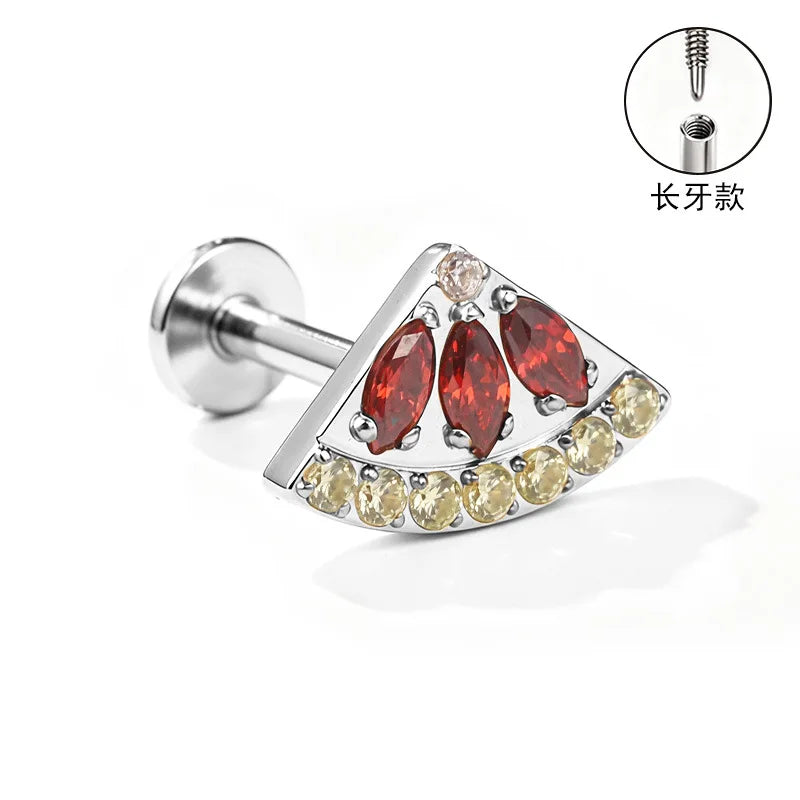 S&S ASTM F136 Titanium Zircon Helix Cartilage Stud | Gold | 31 Designs