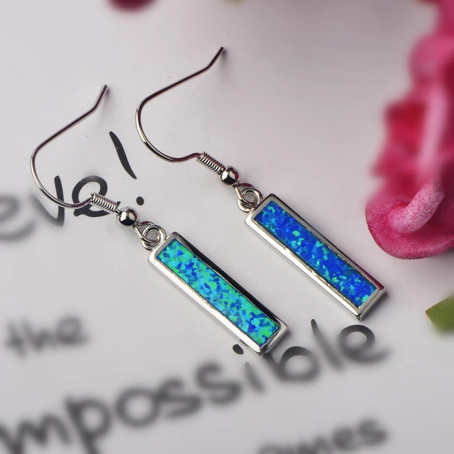 TikTok Viral Brass Geometric Ocean Opal Christian Earrings Exclusive for Beach Girls