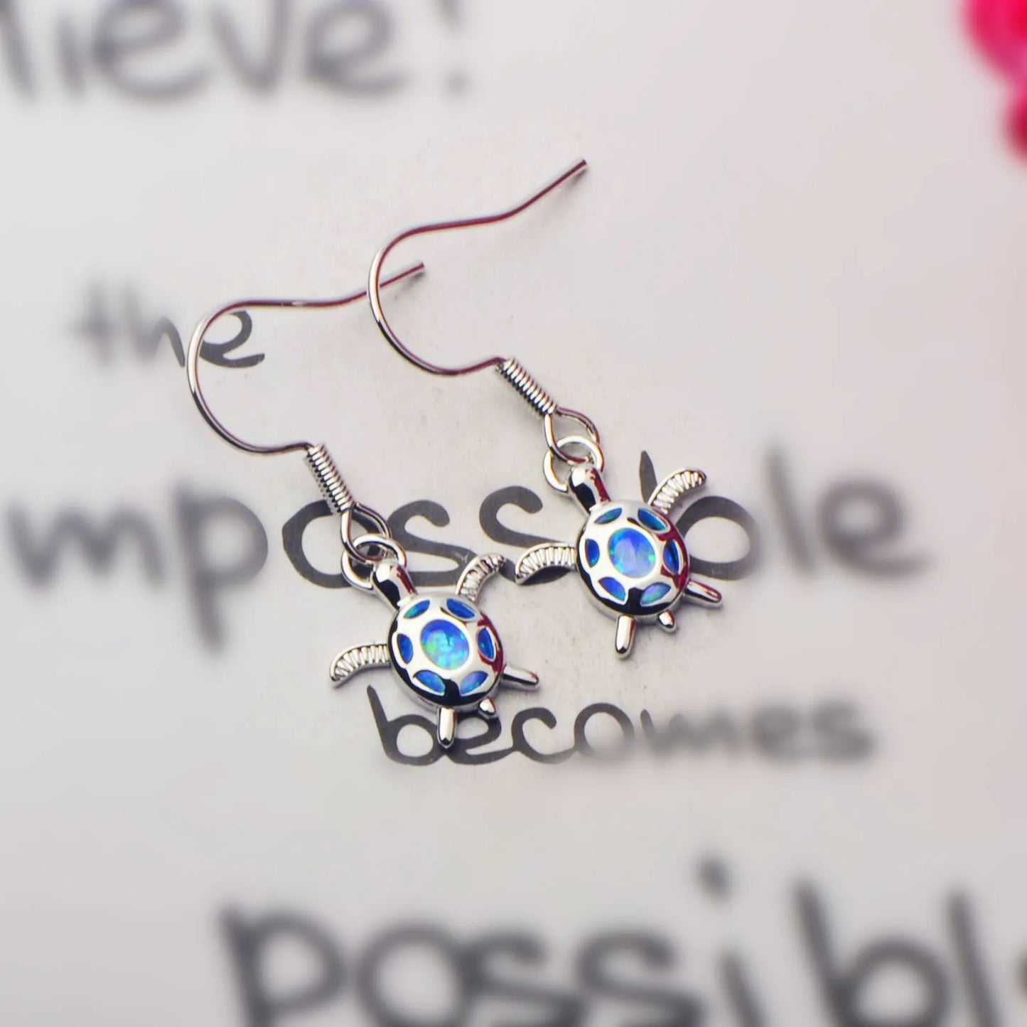 Aobao TikTok Viral Blue Opal Water Drop Earrings | Purple Crystal Accent Silver Plated Women's Engagement Jewelry-Trendy Bulk
