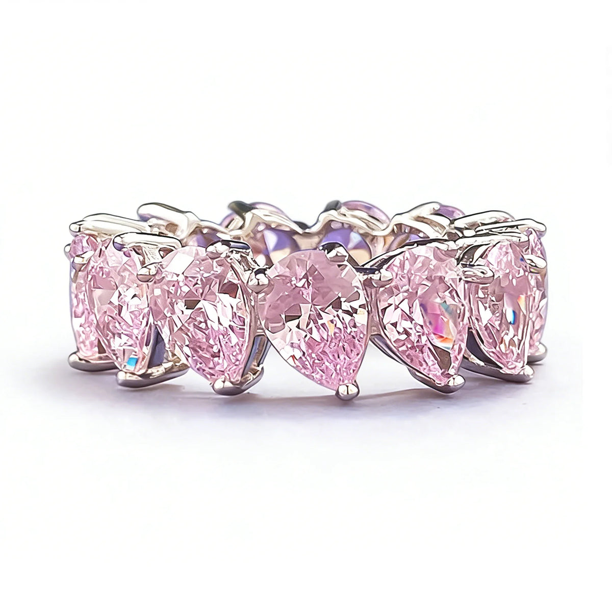 Wholesale Waterproof 5A 8A Pink Cubic Zirconia Rings 925 Sterling Silver OEM ODM Custom Factory Direct Ring Jewelry Manufacturer