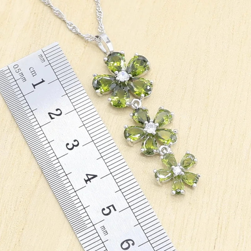 XOTICA Silver Fashion Jewelry Set for Women Includes Earrings Rings Necklace Pendant Zircon Main Stone for Weddings Birthdays