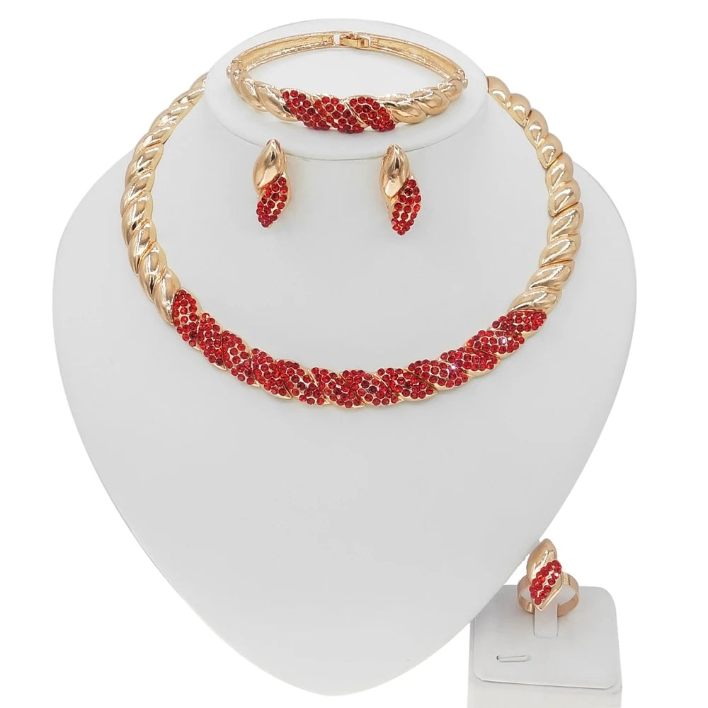 Zhuerrui Italiano Gold Designs Women Jewellery Set Party Fine Costume Jewelry Set Luxury Big Necklace Jewellery Sets HC21050414