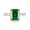 High Quality Fine Jewelry 925 Sterling Silver Green Zircon Ring for Women Gifts Emerald Luxury Women's Green Stone Ring Jewelry