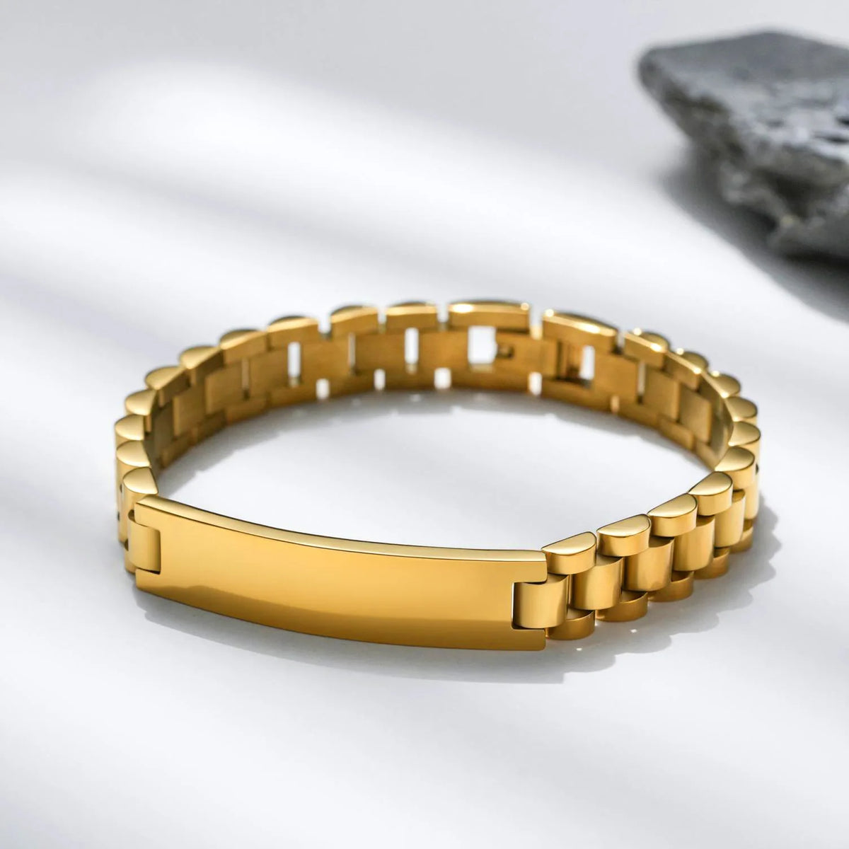 Customizable High-quality Titanium Steel Bracelets Punk Rectangle Bracelet for Women Men