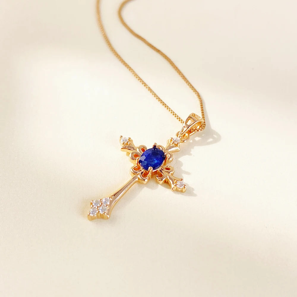 Gioiellieri New Design Gold Plated Natural Fancy Colored Sapphire Fashion 925 Sterling Silver Fine Jewelry Engagement Pendant Necklace