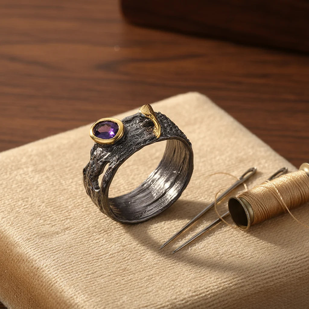Bezel Setting 925 Silver Black Vintage Rings Jewelry Wholesale