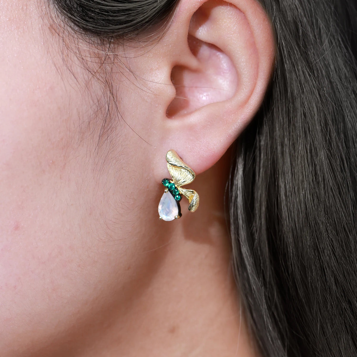 ArtistA Abiding Unique Design 925 Sterling Silver Moonstone Earrings Cut Women Bijoux Genuine Moonstone Dangle Drop Hoop Stud Earrings