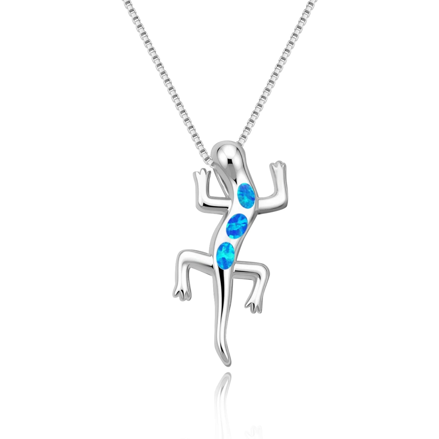 TikTok Ins Viral  Opal Gecko Pendant Necklace | Cute Animal Statement Jewelry Wholesale