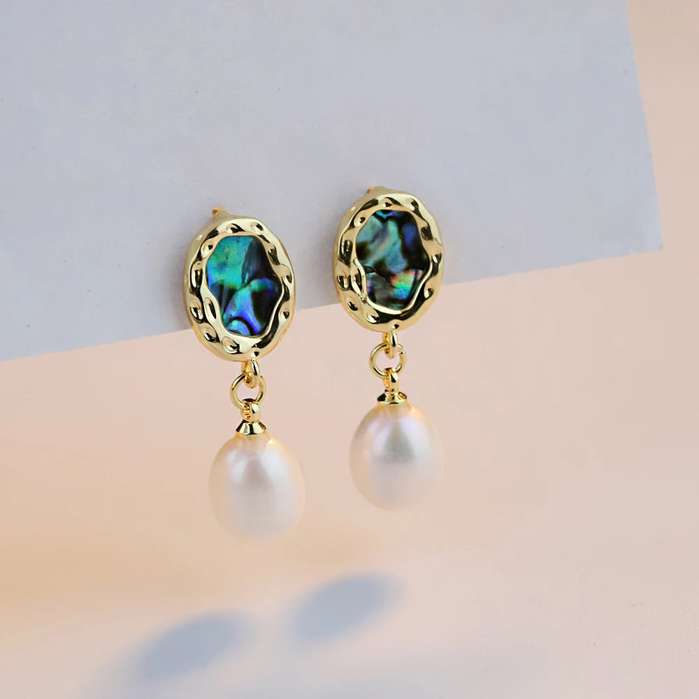 Natural Freshwater Pearl Stud Earrings for Women, Delicate Niche, High-end Earrings, Fashionable  Luxury Temperament Earrings