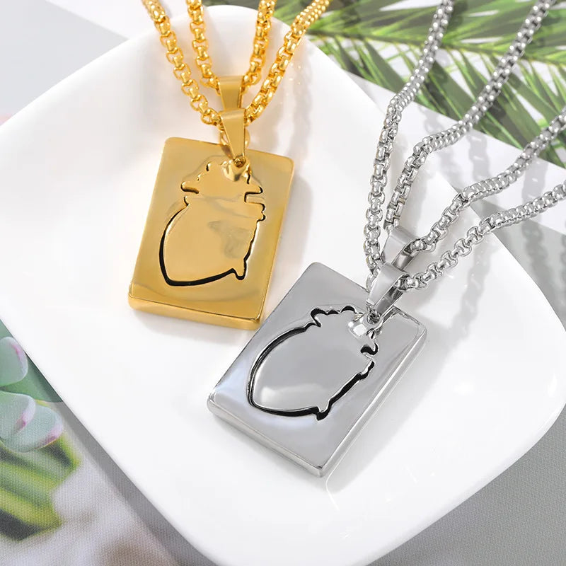 REBEL 2pcs/set Necklace Puzzle Jewelry Couple Collares Anatomical Heart Necklace Men Gift Stainless Steel Chain Alloy Pendant