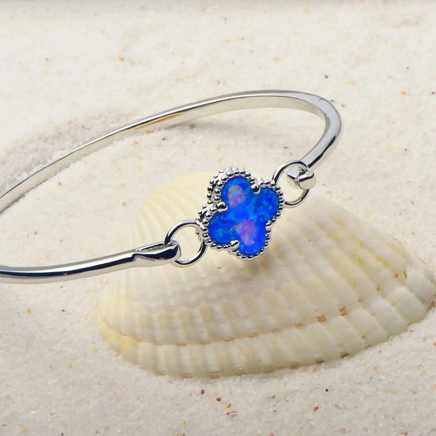 Opal Hawaii Auboo Leaf Bracelet Plated Women's Trendy Cuff Bracelet Handmade Inlaid Opal for Anniversary Wholesale