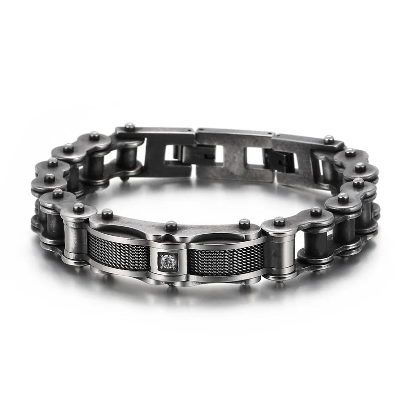 KALEN Stainless Steel Bike Bracelets Bangles for Men