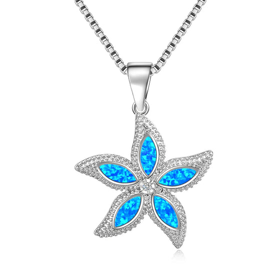 Multi Petal Star Pendant Necklace Aobao Inlaid Detail Fashion Jewelry