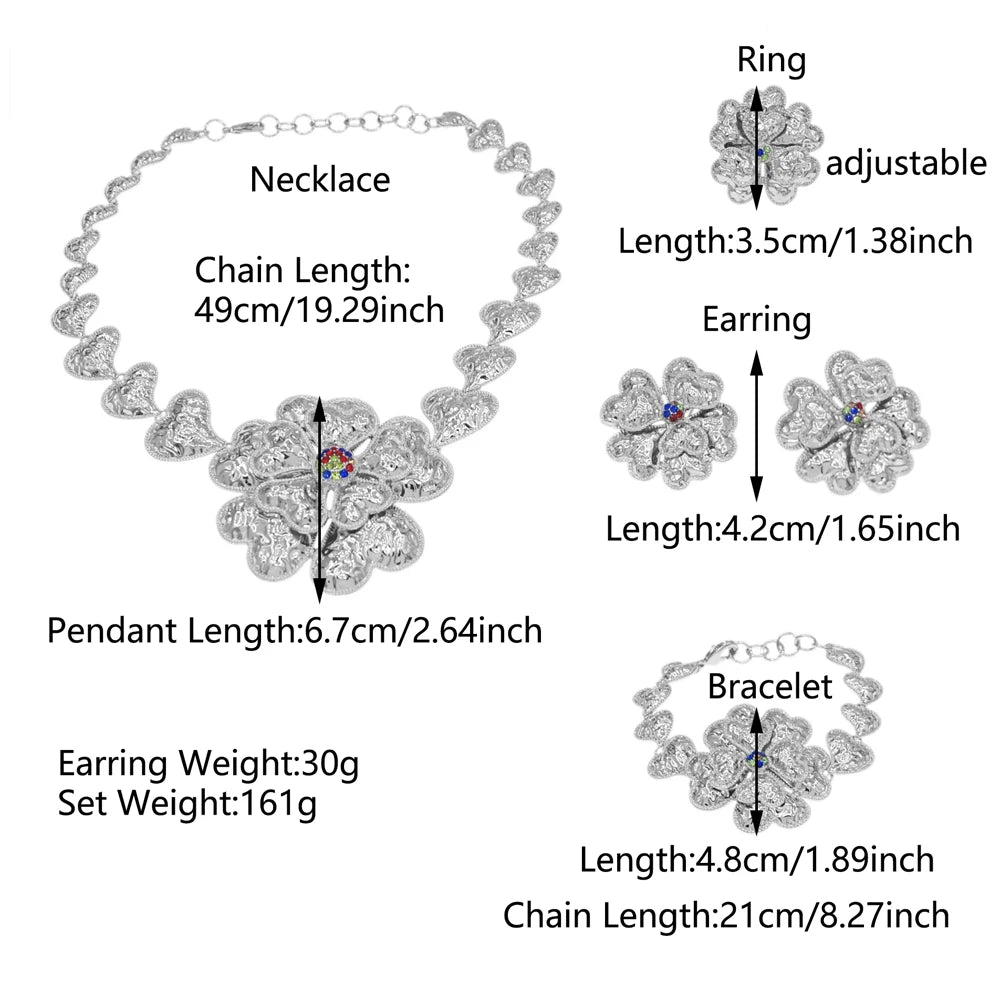 Italian Jewelry Set Alloy Brazilian Jewelry Sets Wedding Party Pendant Spiral Necklace Bracelet Ring Earrings Jewelry Set I0104