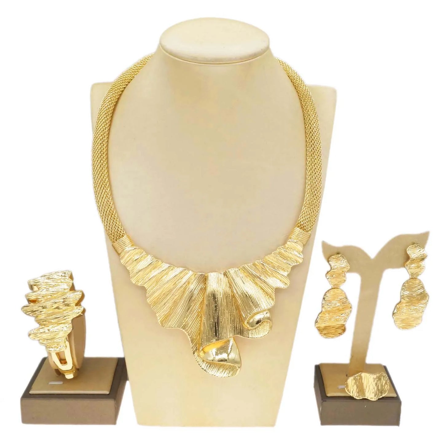 Zhuerrui Fashionable Italian Gold Jewelry Sets Simple Nigerian Brass Big Jewelry Set High-end Women's Birthday Gifts H00735