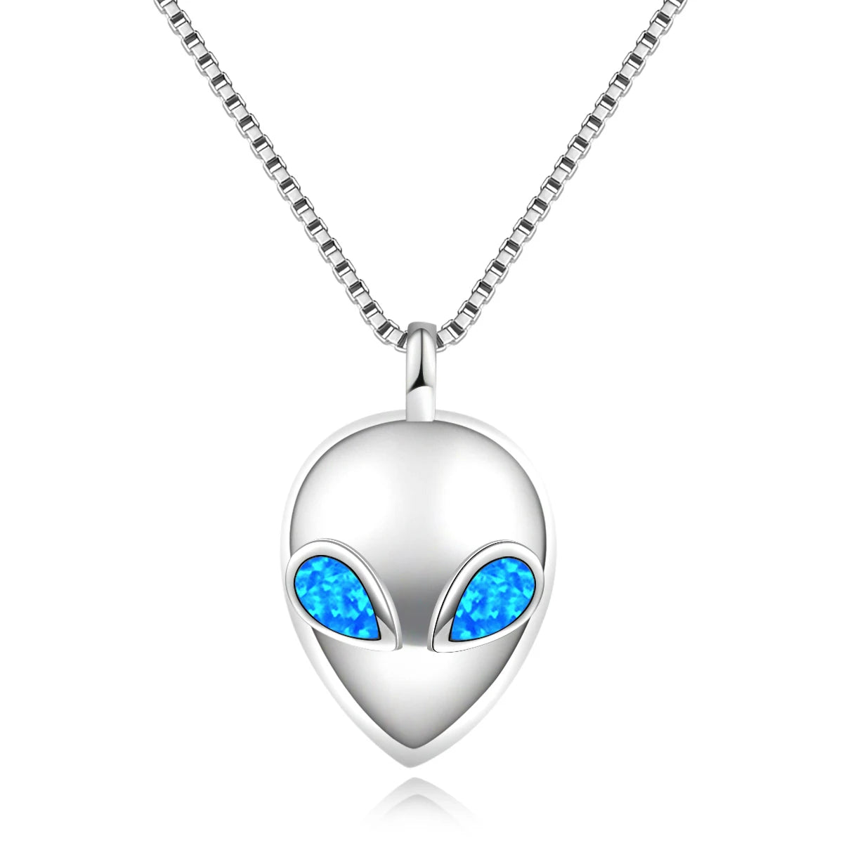 TikTok & Ins Fashionable Sporty Gold Plated Brass Alloy Christian Alien Shape Opal Pendant Necklace with Link Chain for Party