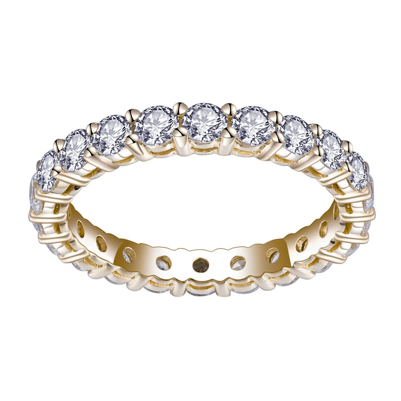 Gemfiori MSR-308 10K 14K 18K Gold 3mm Round Lab Grown Diamond Eternity Ring Jewelry Lab Grown Diamond Eternity Band