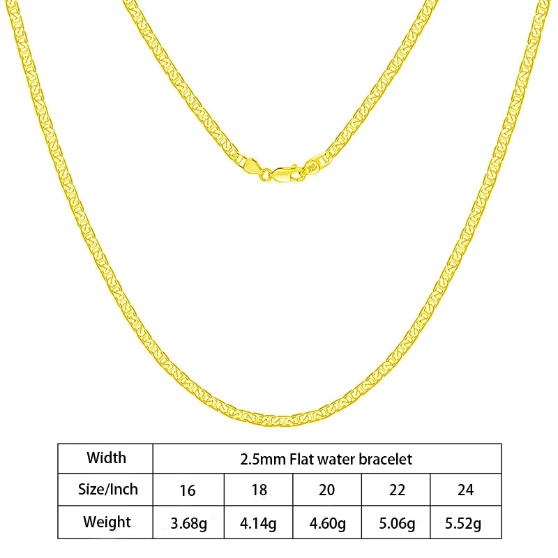 S&S Diamond-Cut Flat Sailor Chain Necklace | 925 Sterling Silver | S&S