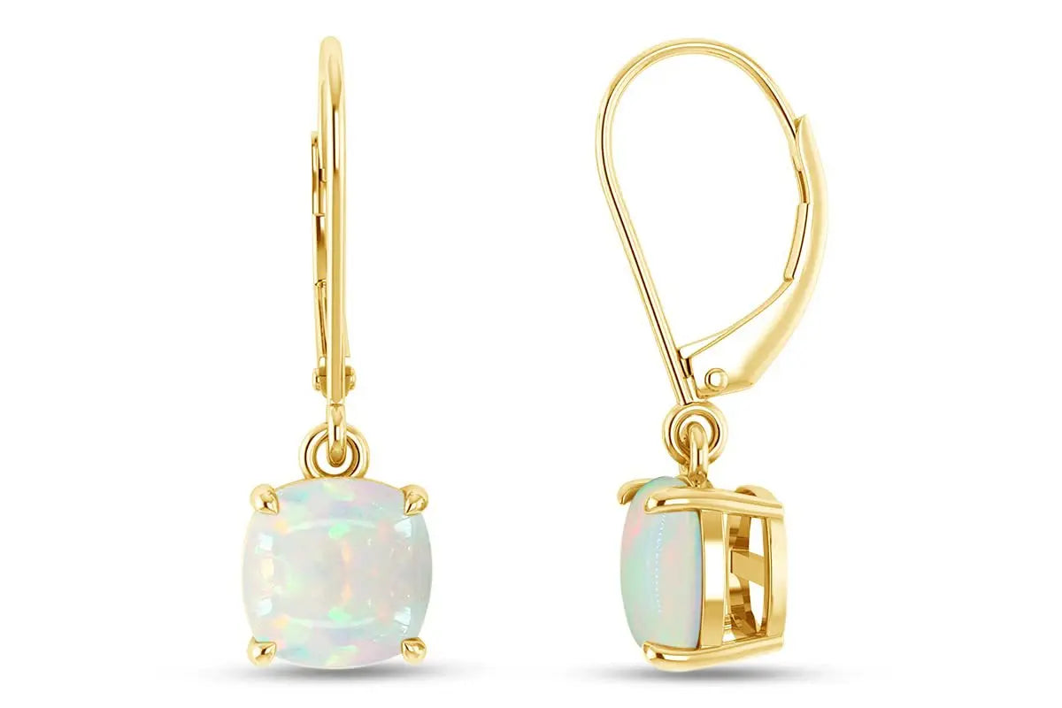 Bestselling Brass Rose Gold Square Opal Silver Plated Pendant Earrings Bohemian Christian Style Dainty Single Stone Gift