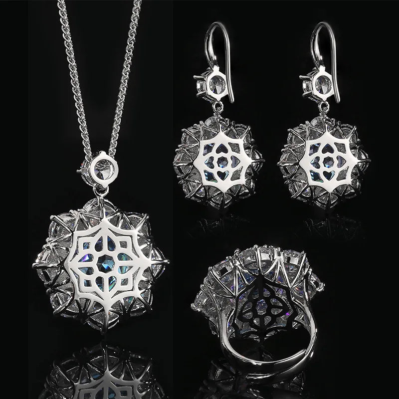 Fashion Eco-friendly Copper Wedding Jewellery Set Bridal 14-1mm Pink Red Zircon Round Pendant Bridal Matching Jewelry Set