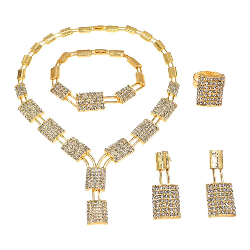 Zhuerrui Nigerian 18k Gold Plated Jewelry Set Brazil Gold Designer Wedding Jewellery Set Fashion Necklaces Jewelry SetsHB01215