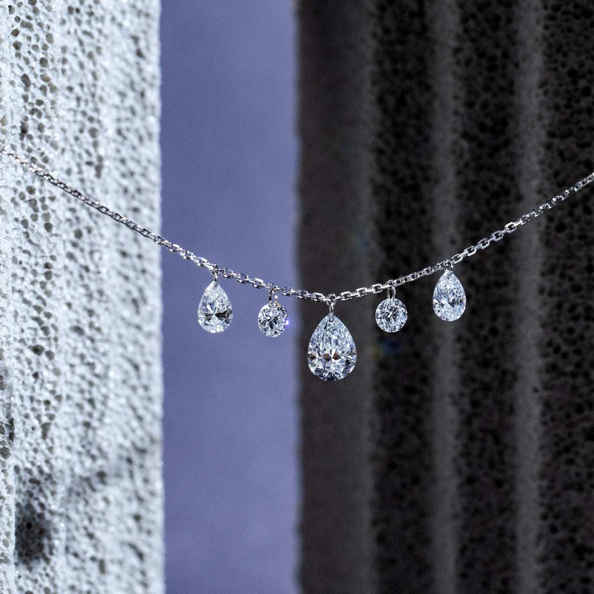 Gemfiori MSN-959 9k All Diamond 1ct Pear Cut Pendant Necklace for Woman Custom Jewelry Valentine's Gift for Girlfriend Good Price