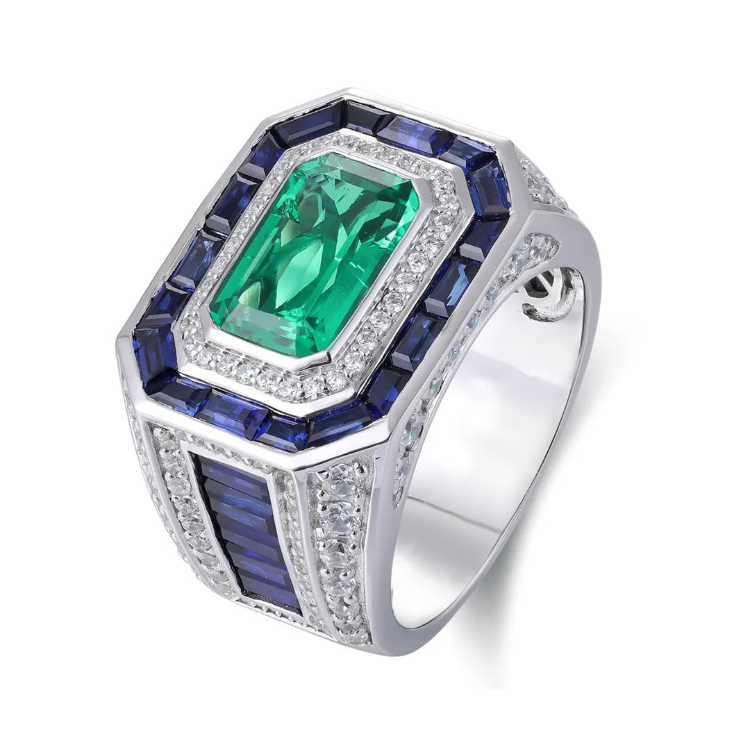 Gemfiori Men's Rings Can Be Customized with Emerald Ring Have an Ample Supply of Cultivated Gemstone Rings Make Great Gifts.