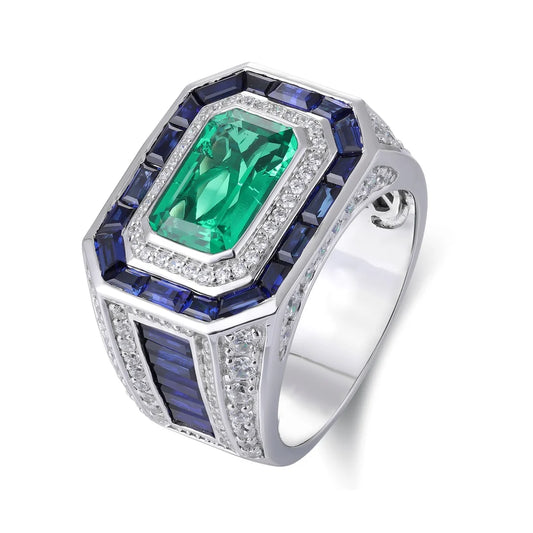 Gemfiori Men's Rings Can Be Customized with Emerald Ring Have an Ample Supply of Cultivated Gemstone Rings Make Great Gifts.