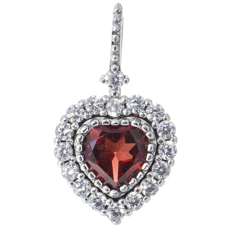 Gioiellieri High Quality Rhodium Plated 925 Sterling Silver T Natural Garnet Chinese Women Pendant Necklace