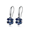 Gemfiori Jewelry Flower Shape Lab Ruby Sterling Silver 925 Jewellery Dangle Drop Earrings for Girl
