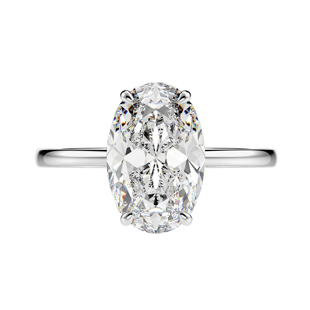 MuShan 5.5 Carat Redion Cut High Carbon Yellow Diamond 8 12mm Oval Ring Women Party Luxury 925 Sterling Silver CMA Certified