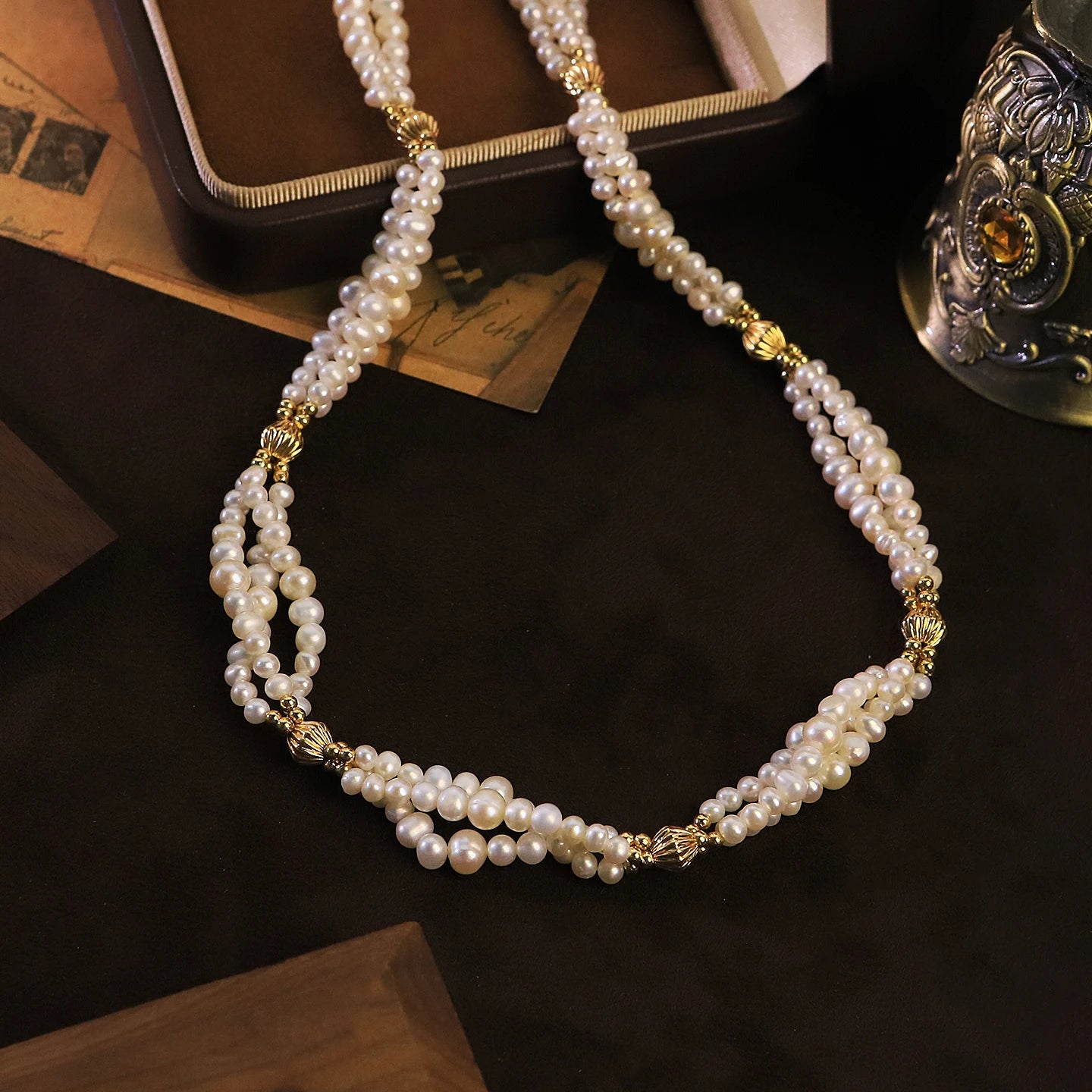 Natural Freshwater Pearl Multi-Layer Necklace for  Women Daily Party Wedding Dainty Bridal Necklace Korean Style Fashion Jewelry