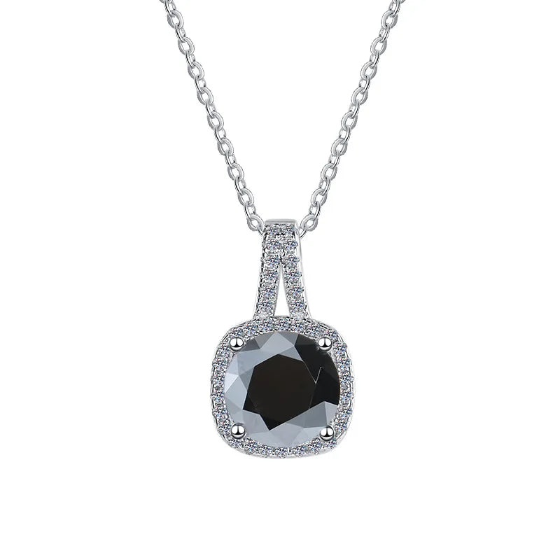 925 Sterling Silver 18K Gold Plated Luxury Pendant with Prong Set Loose Moissanite 1-2 CT Brilliant Cut Women's Wedding Gift