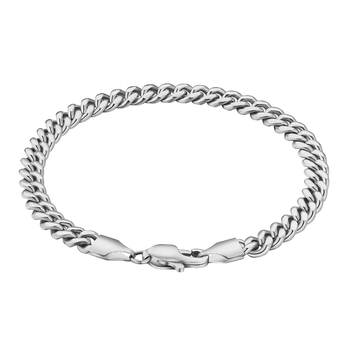 BiG-BOSS 5mm 3mm Women Simple Cuban Link Chain Men Jewelry Classic 18K Real Gold Plated 316L Stainless Steel Figaro Rope Bracelet
