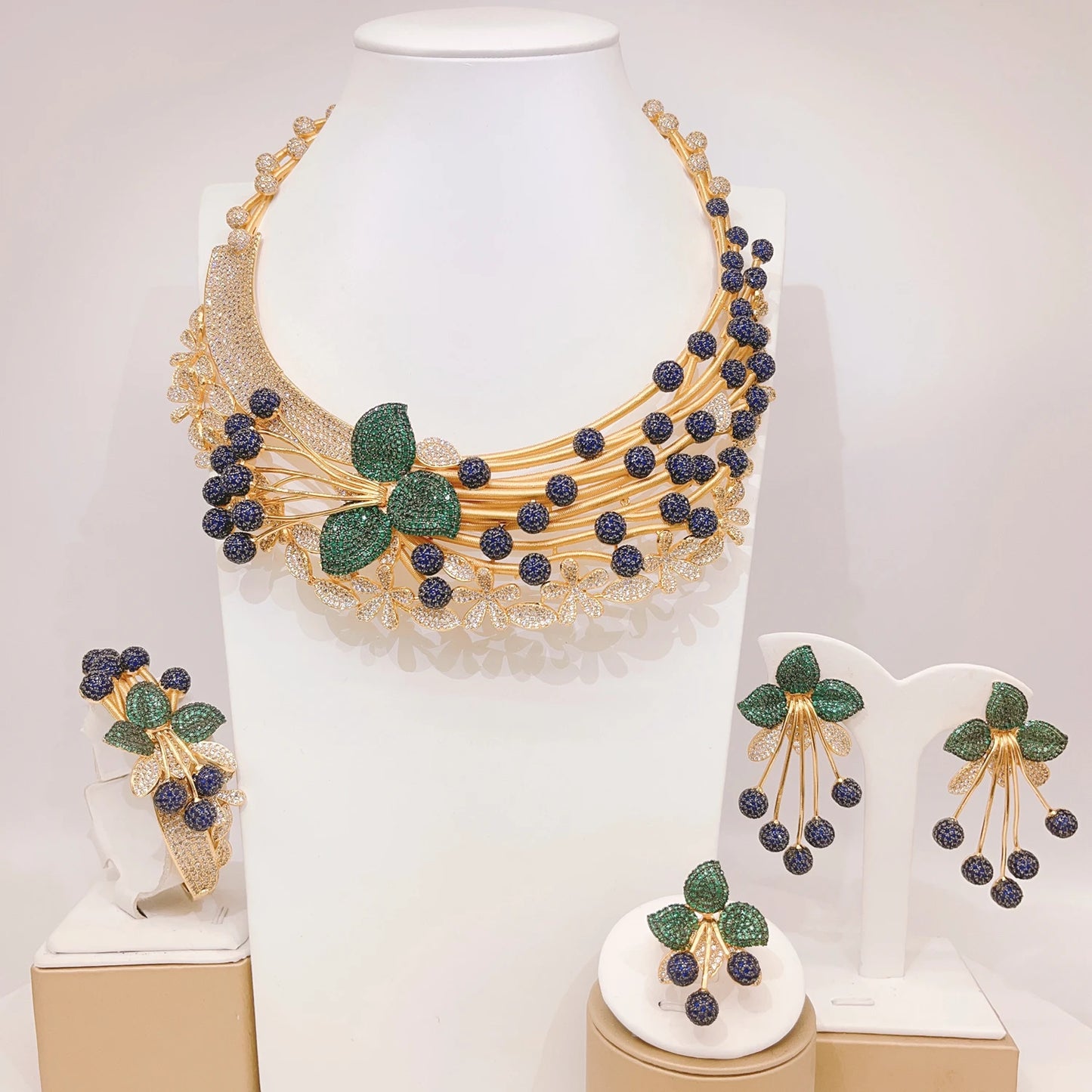 Zhuerrui Available Wedding Gold Jewelry Set Beautiful Multi Color BeadsJewelry Sets Cheap Women's Festival Gifts HZ24001270